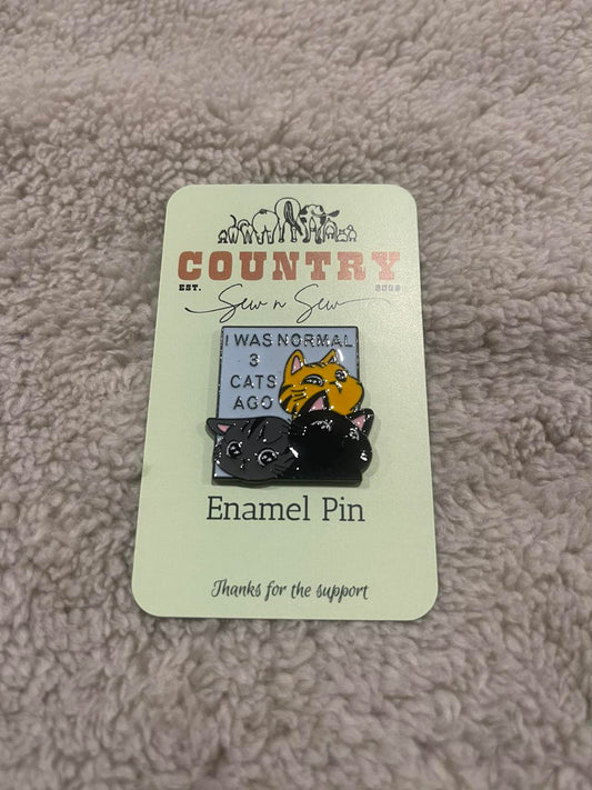 Enamel Hat Pin - I was normal 3 cats ago
