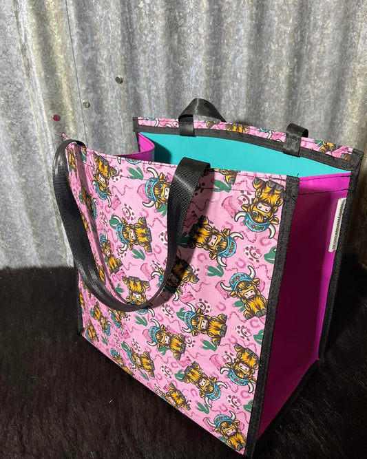 Pvc and fabric shopping bag -  Moody Cow