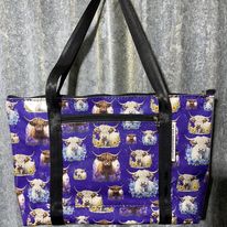 Tote Bag Mystery - Highland cow purple