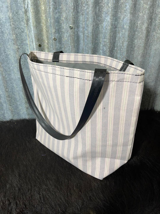 Fabric Shopping bag - (Ready Made) Pink stripes