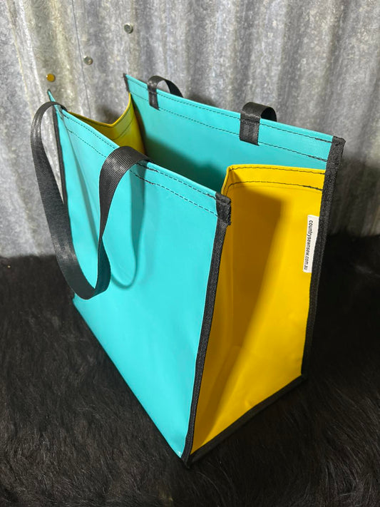 PVC Shopping bag -  Aqua, yellow