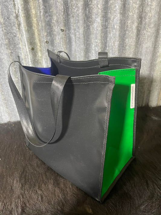 PVC Shopping bag -  (Ready Made) Black, green, blue