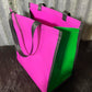 PVC Shopping bag -  Pink, green