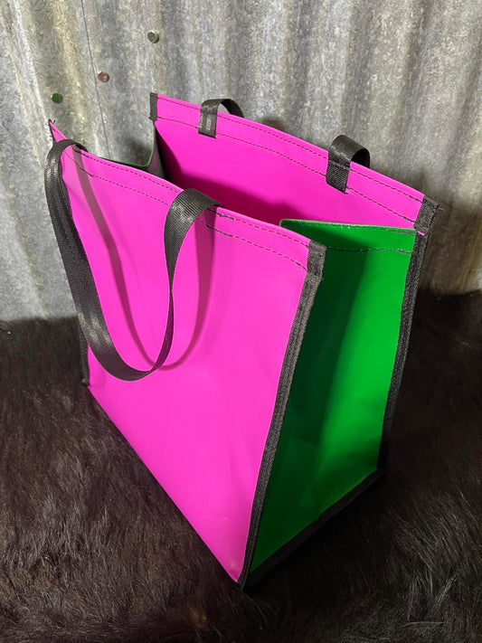 PVC Shopping bag -  Pink, green