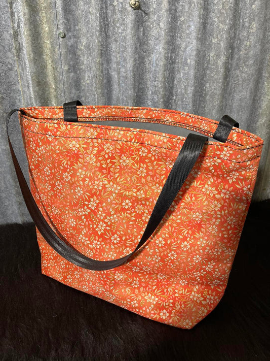 Fabric Shopping bag - (Ready Made) flower swirls