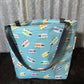 Fabric Shopping bag - (Ready Made) Caravans blue