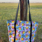 Fabric Shopping bag with ZIP - (Ready Made) Little Miss Farm girl