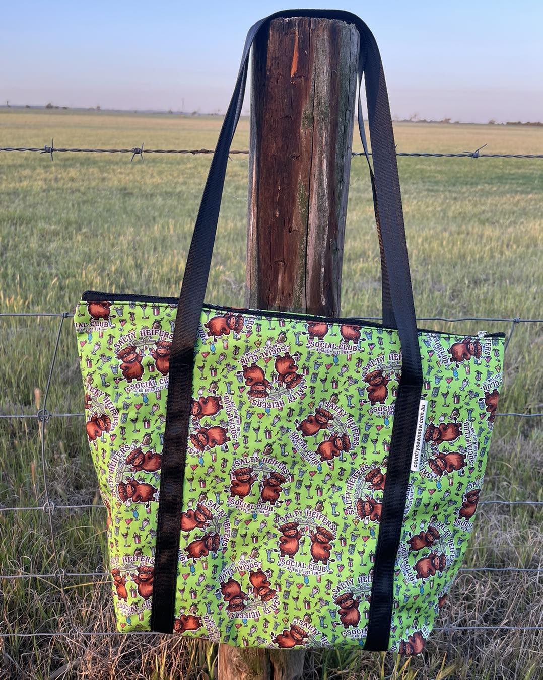 Fabric Shopping bag with ZIP - (Ready Made) Salty Heifers Club