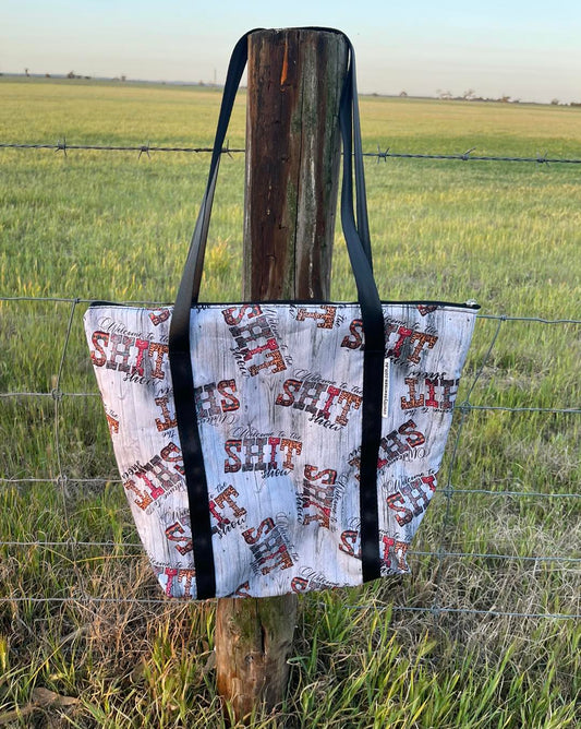 Fabric Shopping bag with ZIP - (Ready Made) Welcome to the Shit Show