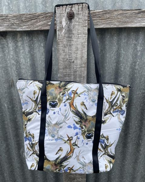 Fabric Shopping bag with ZIP - (Ready Made) Deer