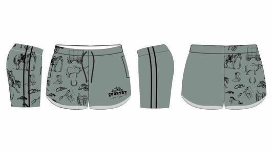 Pre order Footy Shorts - Longhorn Sage