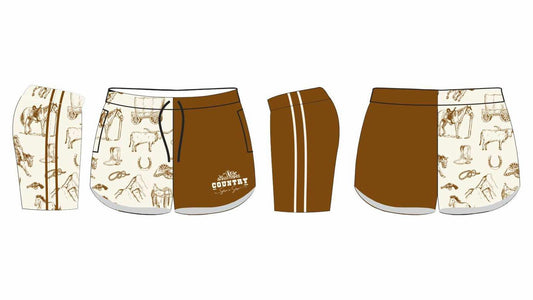 Pre order Footy Shorts - Tan Longhorns