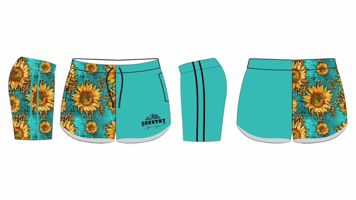 Pre order Footy Shorts - Sunflowers