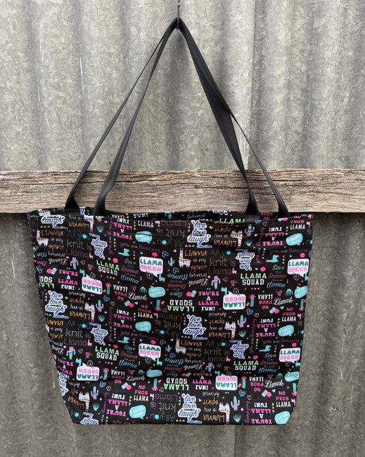 Fabric Shopping bag - (Ready  Made) - Llama Drama