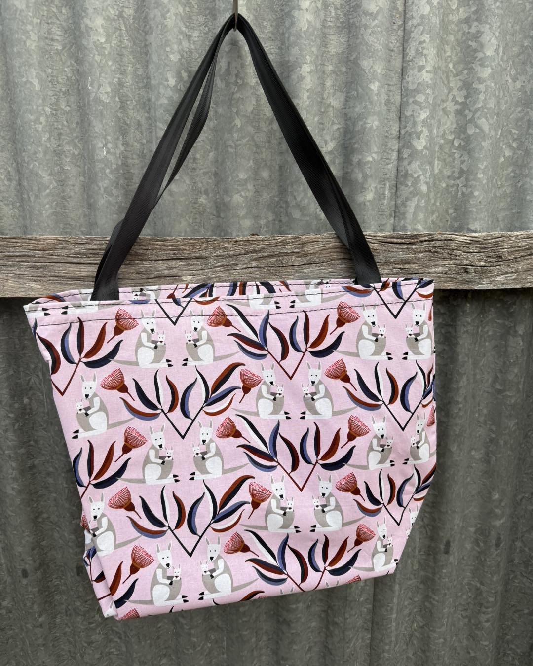 Fabric Shopping bag - (Ready  Made) - Pink Kangaroo's