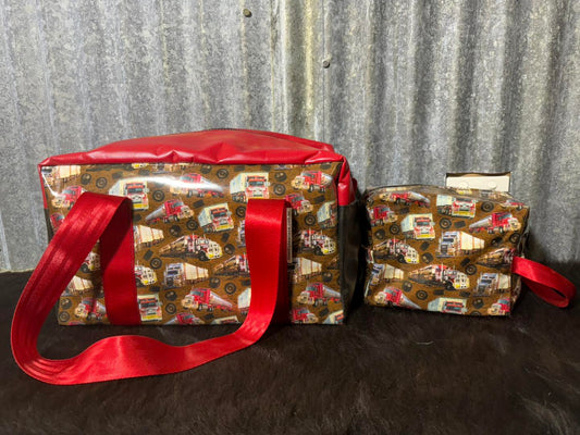 Ready made Overnight bag and toiletry bag set - Trucks