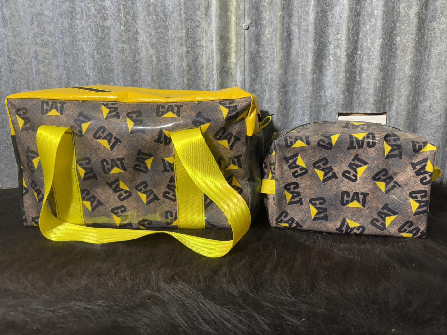 Ready made Overnight bag and toiletry bag set - CAT Yellow