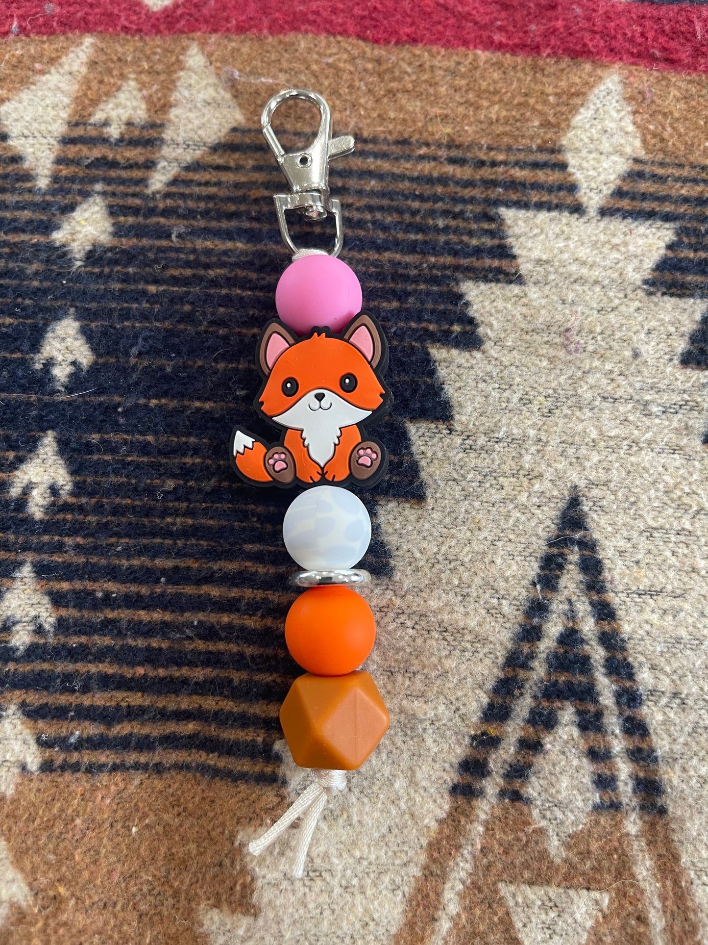 Keyring, beaded - Fox