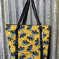 Fabric Shopping bag with ZIP - N Holland Tractors on wheat