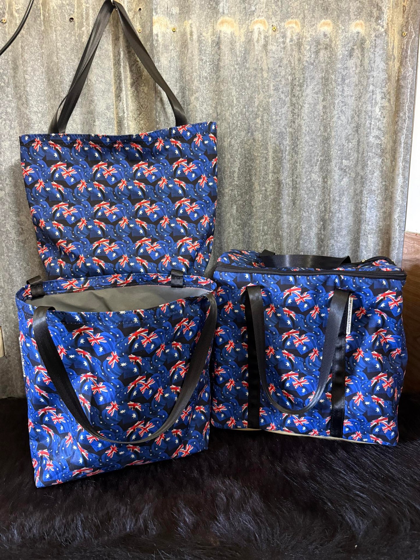 Ready made Shopping Bag Set (insulated cooler bag) - Aussie Flags