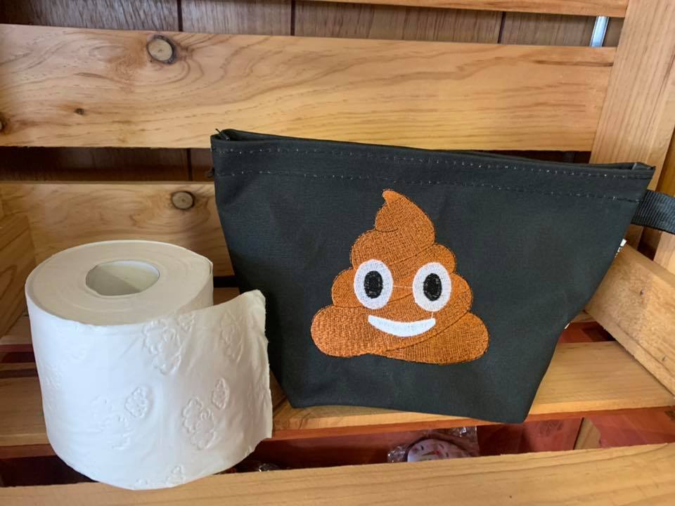 Embroidered Canvas Toilet Roll Bag.