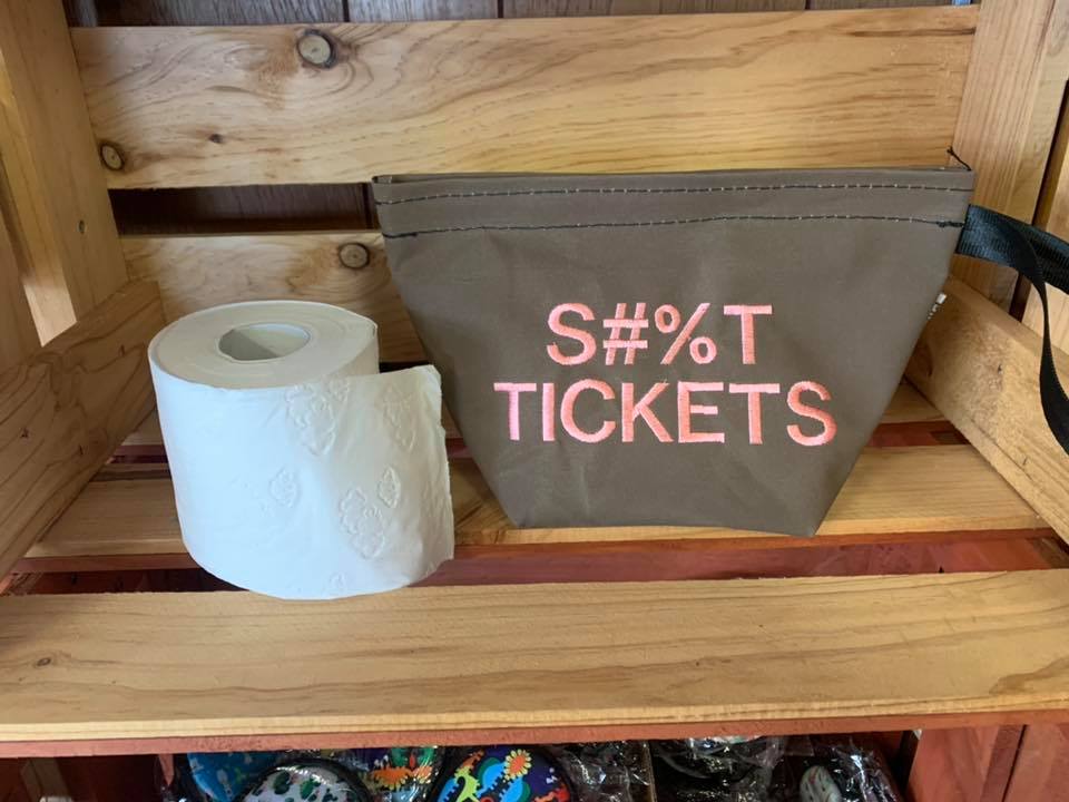 Embroidered Canvas Toilet Roll Bag.