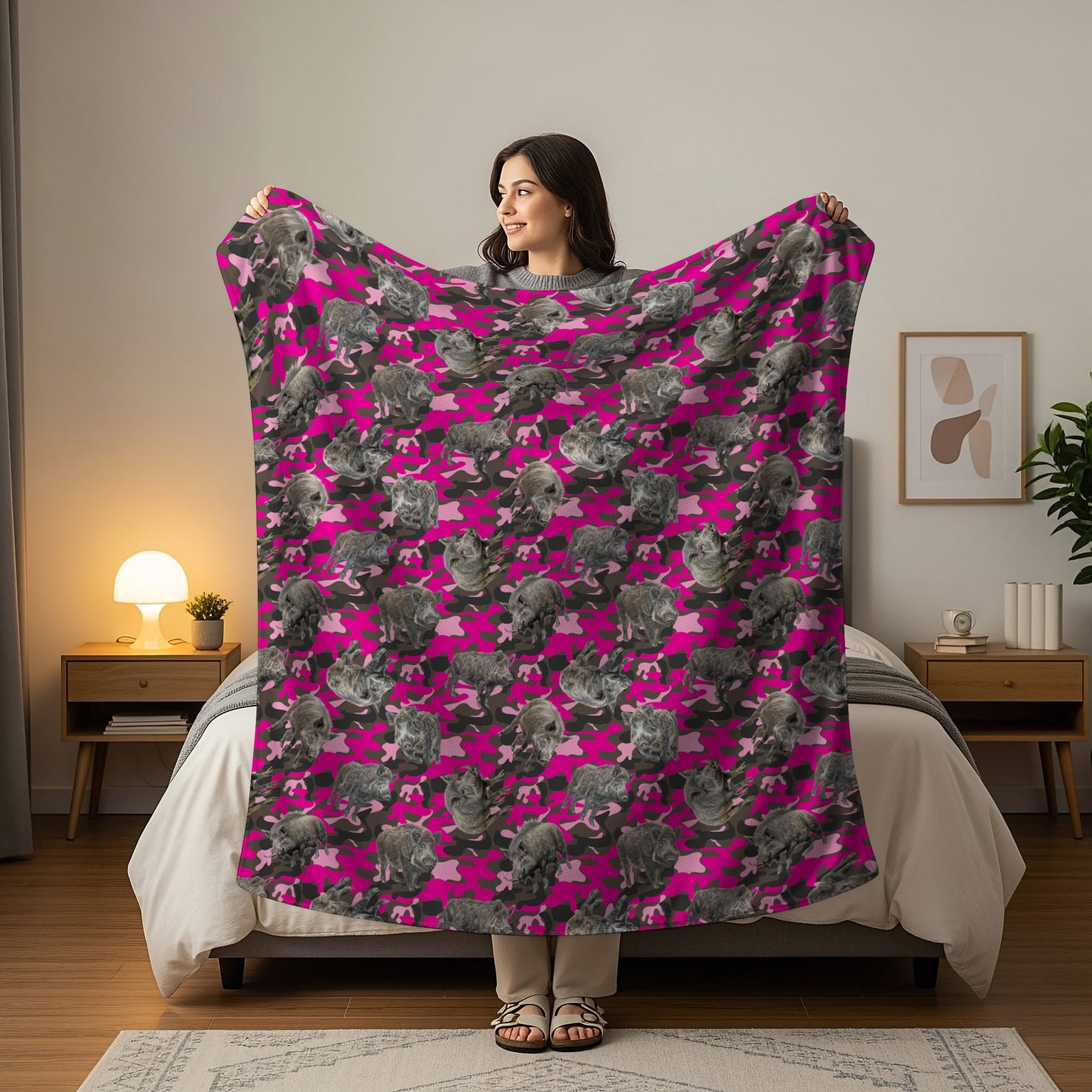 Pre Order Swag Blanket - Feral Pig and Pink Camo