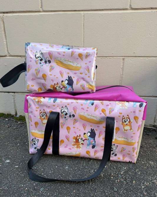 Ready made Overnight bag and toiletry bag set - Bluey (Pink)