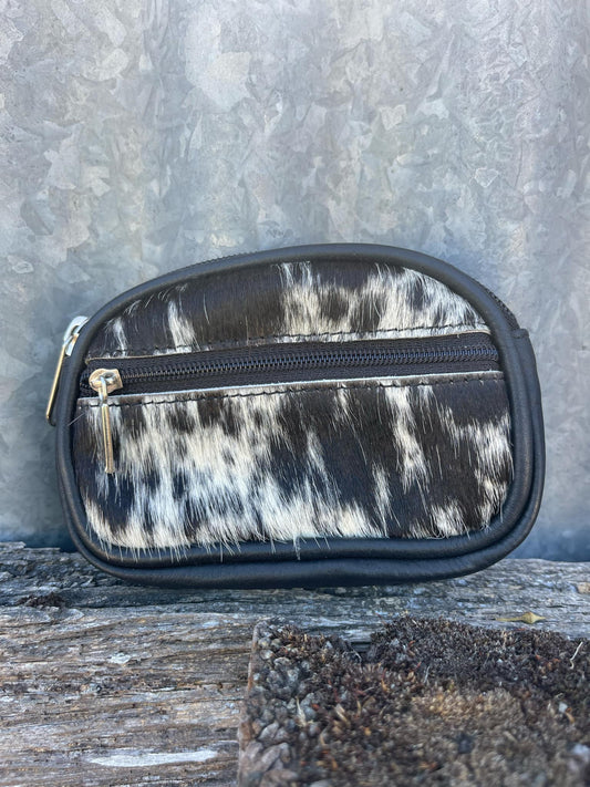 Cowhide Zippered Card Case