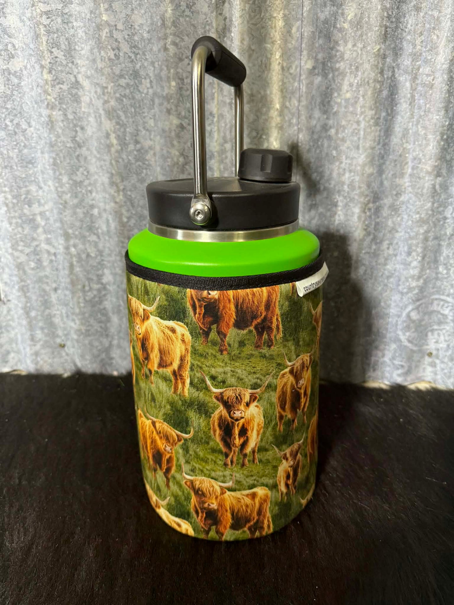 Yeti GALLON with fabric READY MADE - Highland Cows