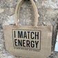 Market garden hessian Shopping bag - I match energy