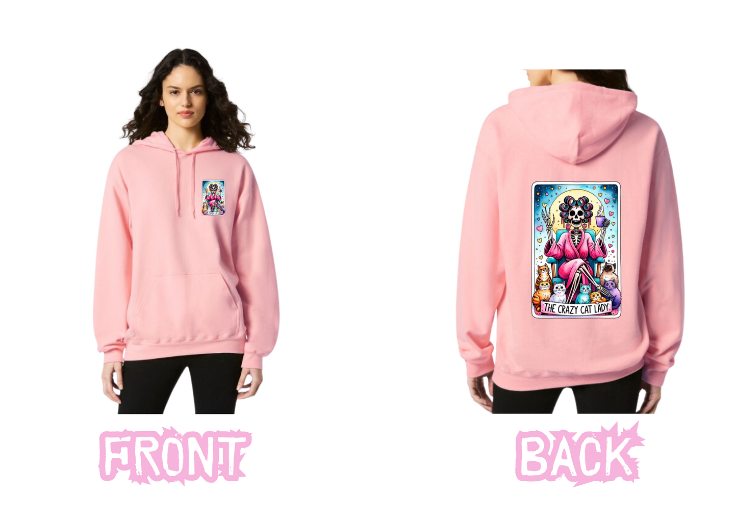 Tarot card Hoodie - The Crazy Cat Lady