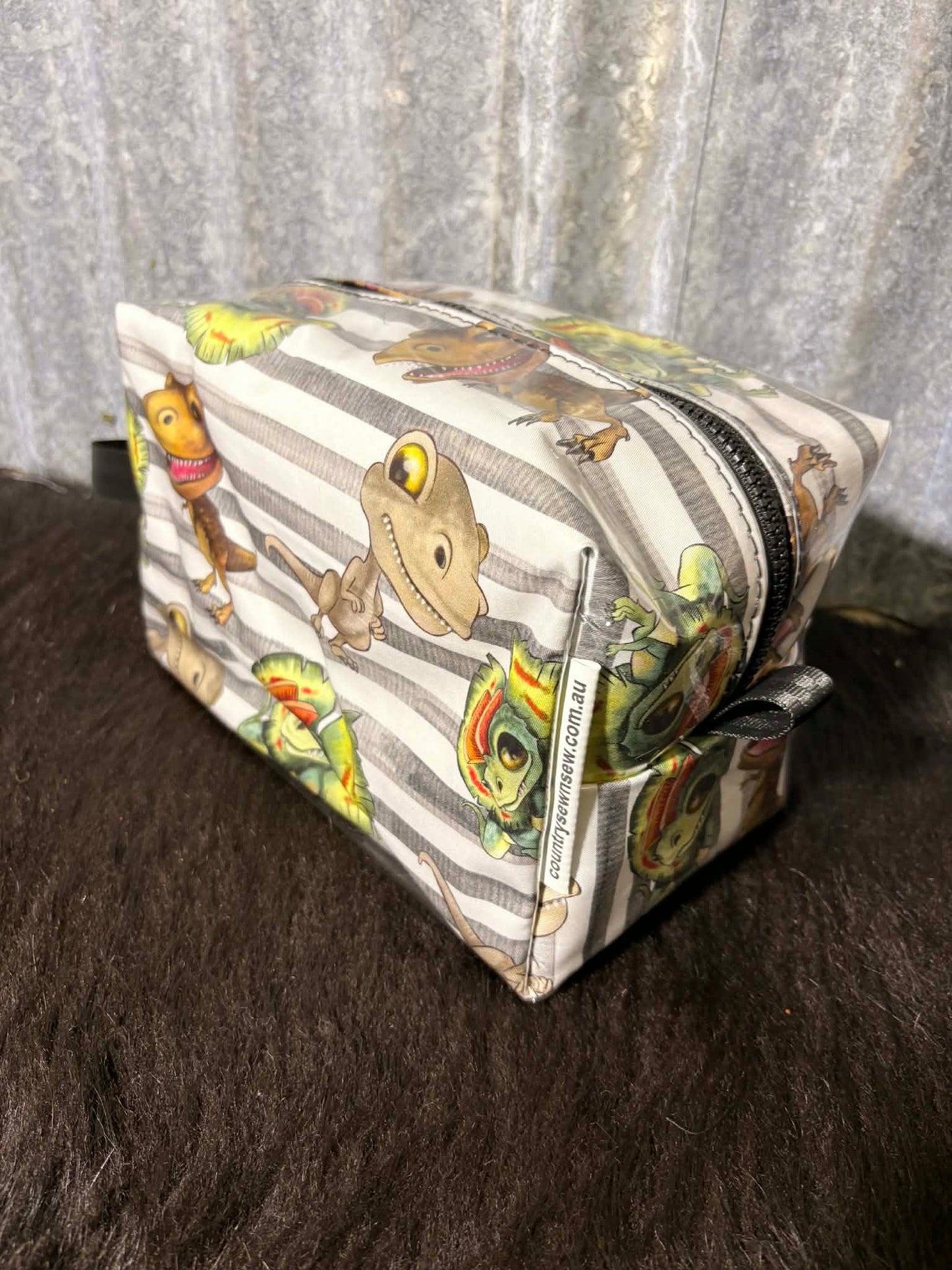 Box Toiletry Bag - Dinosaur cartoon