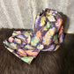 Fabric sock savers- Glittery feather