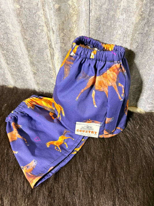 Fabric sock savers- Horses on Blue