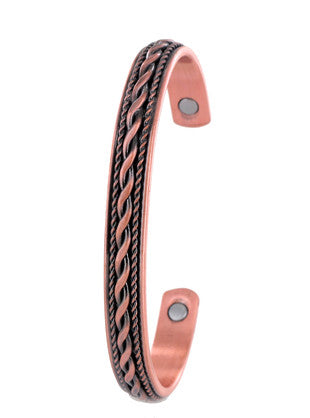 Copper Bangle - Magnetic - Plait rope