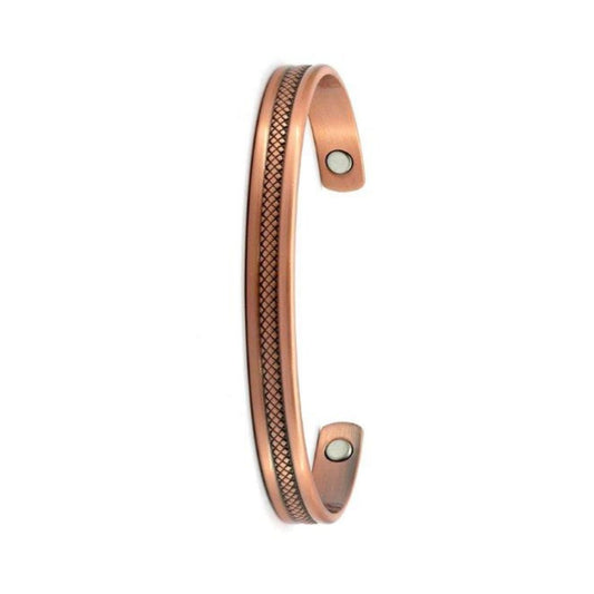 Copper Bangle - Magnetic -  Mesh Pattern