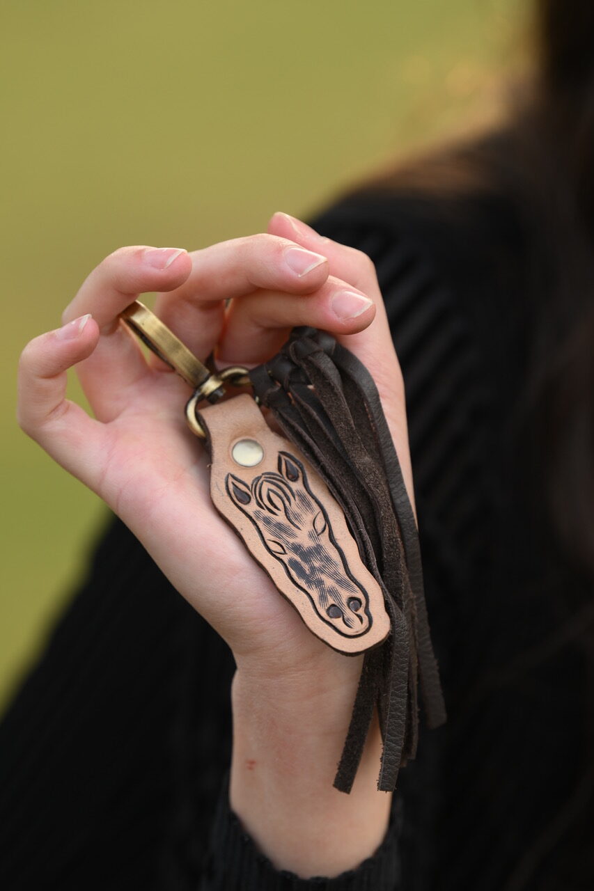 Tooled leather Keyring