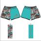 Footy Shorts - Cow Bandana aqua