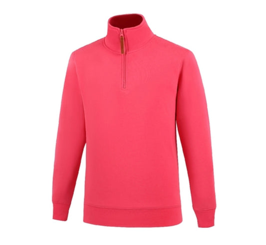 Pilbara Women's Classic Zipper C/F Fleece Pullover - Fruit Dove