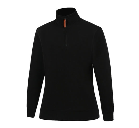 Pilbara Women's Classic Zipper C/F Fleece Pullover - black