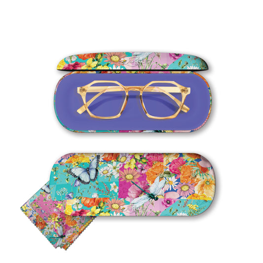 Lisa Pollock Glasses Case - Wildflower patch