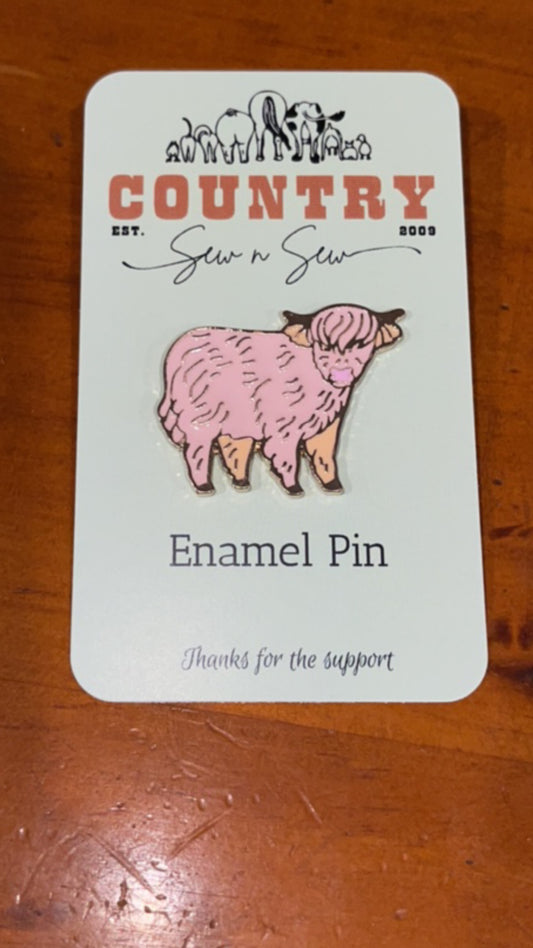 Enamel Hat Pin - Highland cow 2