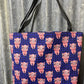 Ready made Fabric Shopping bag - pigs in glasses