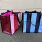 Pvc and fabric shopping bag - Blue stripes