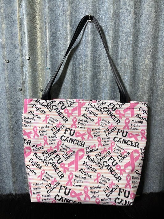 Ready made Fabric Shopping bag - fuck cancer