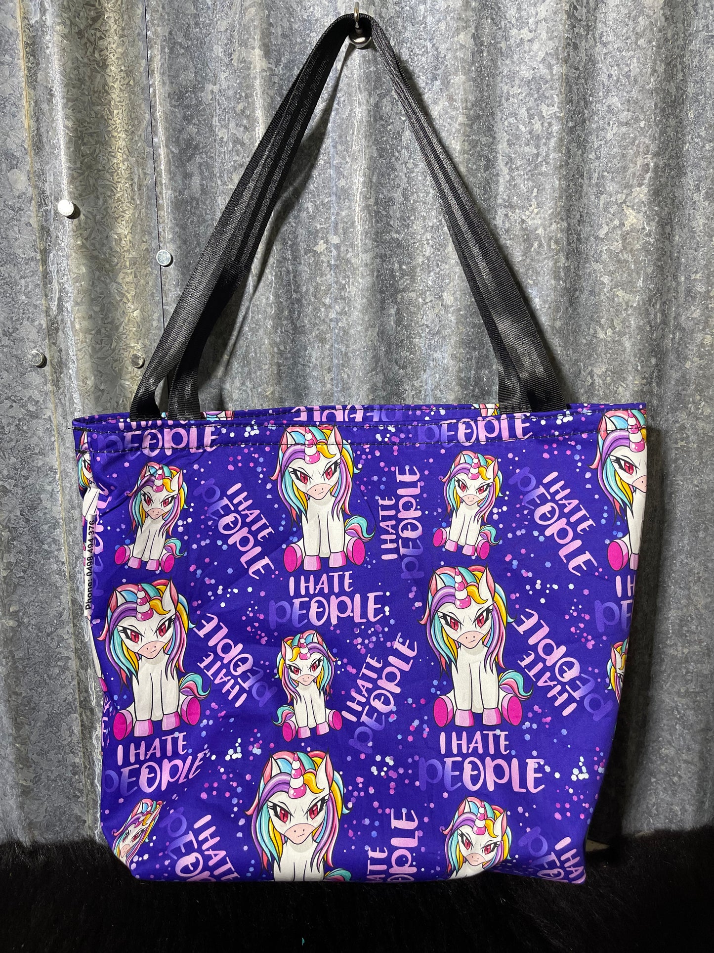 Ready made Fabric Shopping bag - I hate people