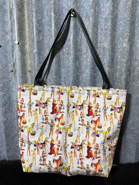 Ready made Fabric Shopping bag - pin up girls
