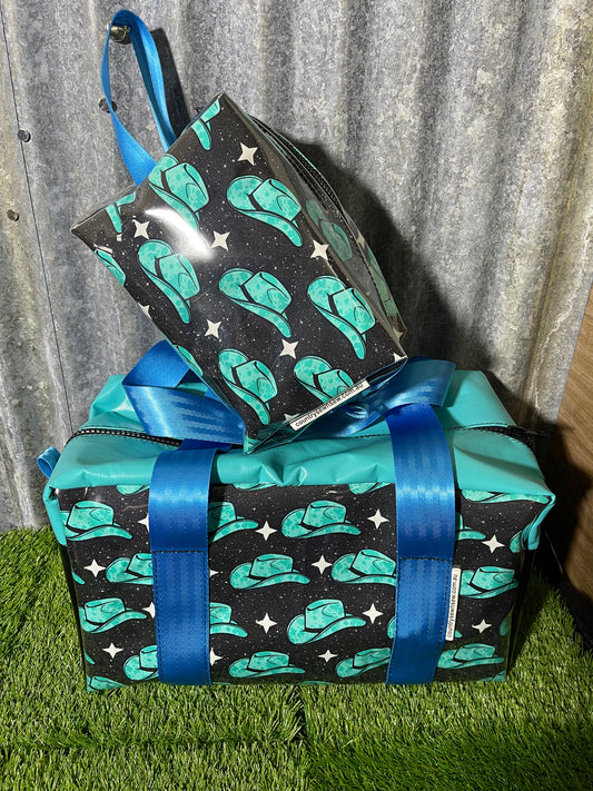 Ready made Overnight bag and toiletry bag set - cowboy hats