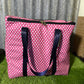 Ready made insulated cooler bag - pink and white spots